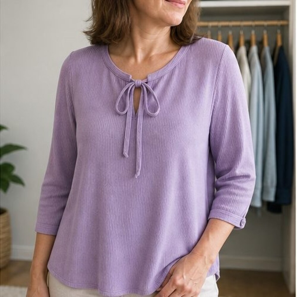 Lilac Button Blouse - Picture 2 of 6